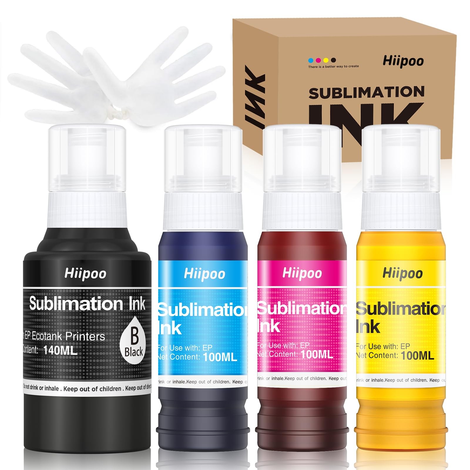 440ML Sublimation Ink Refilled Bottles Compatible for ET2400 ET2720 ET2760 ET...