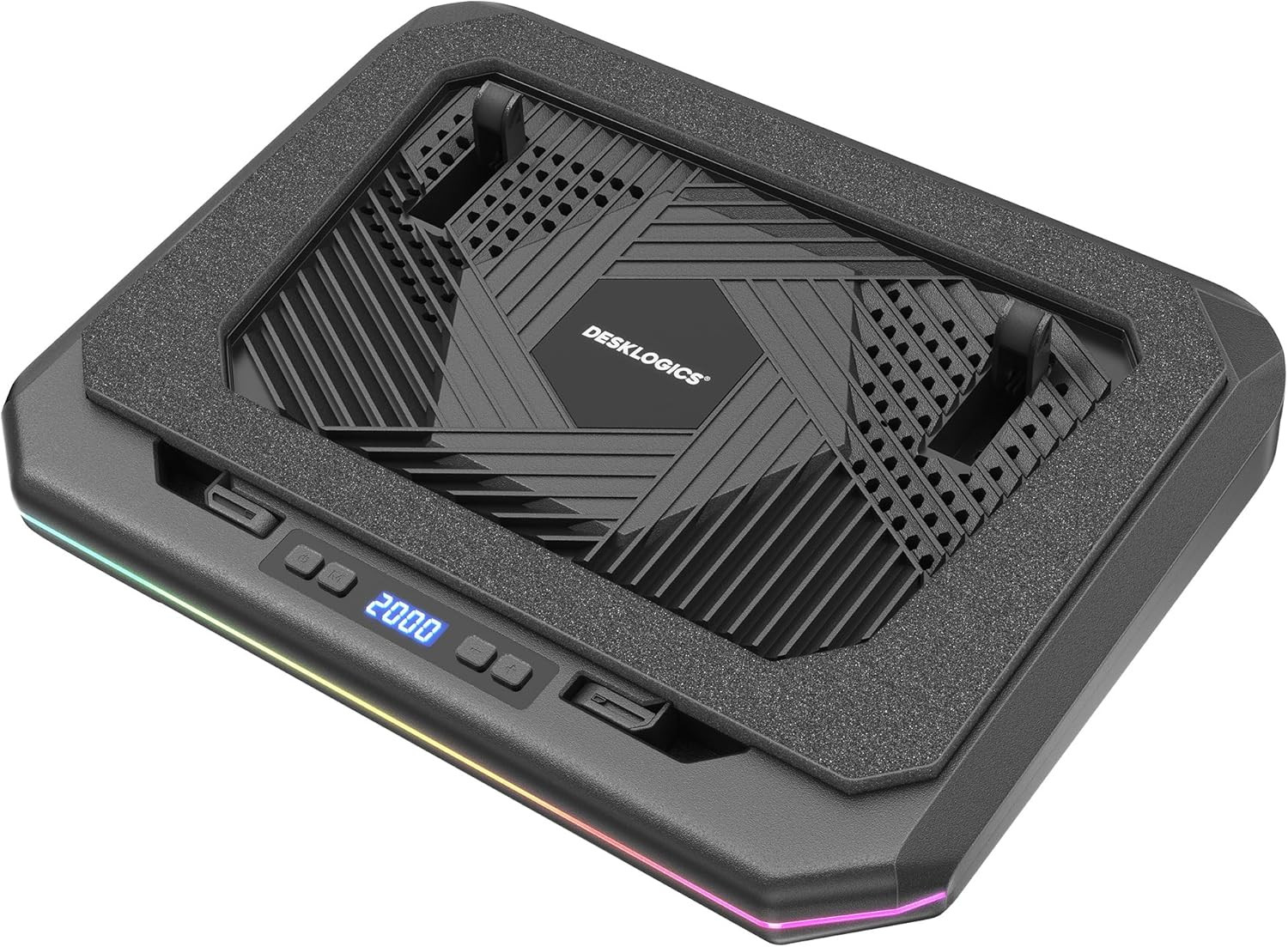 Laptop Cooling Pad with 6 RGB Modes, Quiet 800-2600 RPM Adjustable Turbo Fan, US