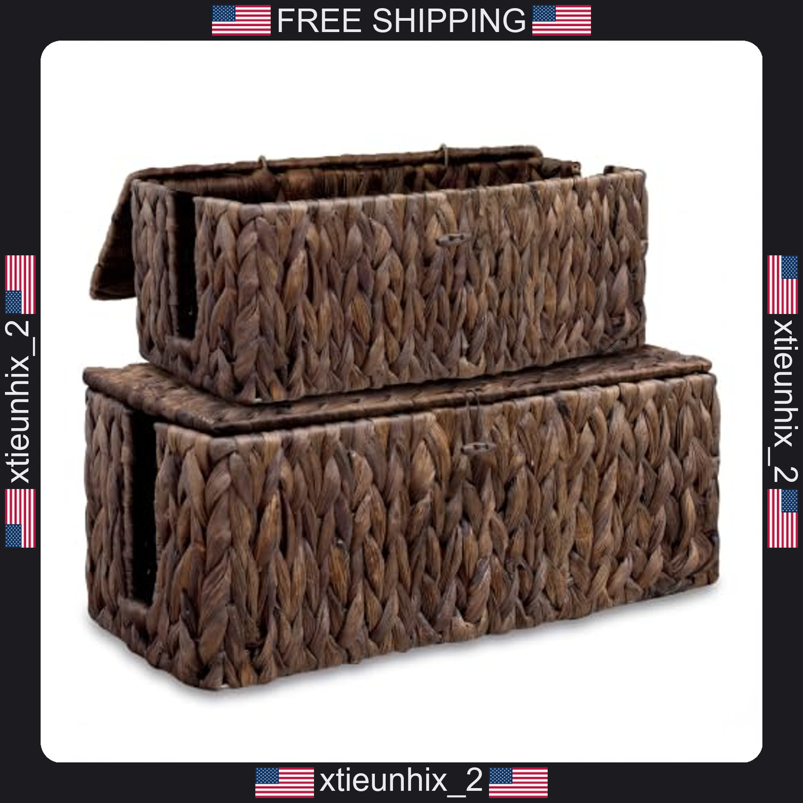 Water Hyacinth Cable Management Box Set for Organizing Cords