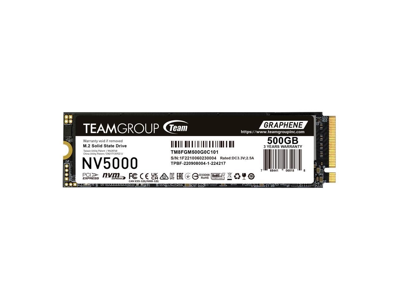 Team Group NV5000 M.2 2280 500GB PCIe 4.0 x4 with NVMe Internal Solid State