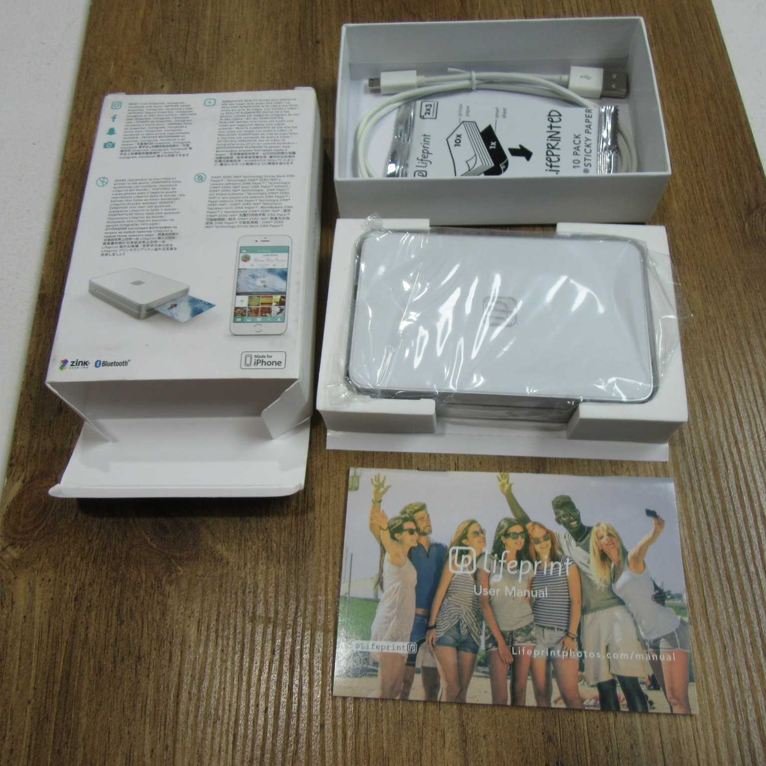 Lifeprint LP001-1 ZINK 2x3 Portable Bluetooth Mobile Photo Printer, Color