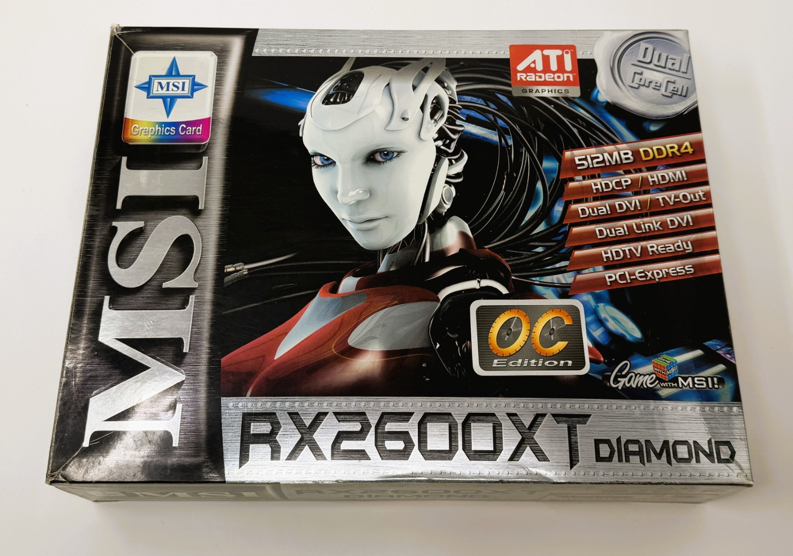 MSI Radeon RX2600XT Diamond Plus 512MB DDR4 PCI-E Vintage Gaming Video Card Box