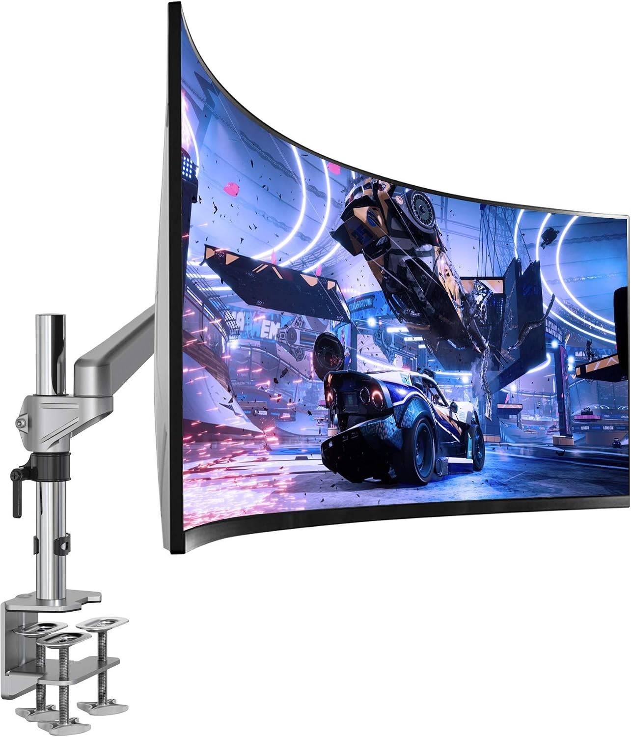 AVLT Single 13"-32" Monitor Arm Desk Pole Mount fits One Flat/Curved DM62-1