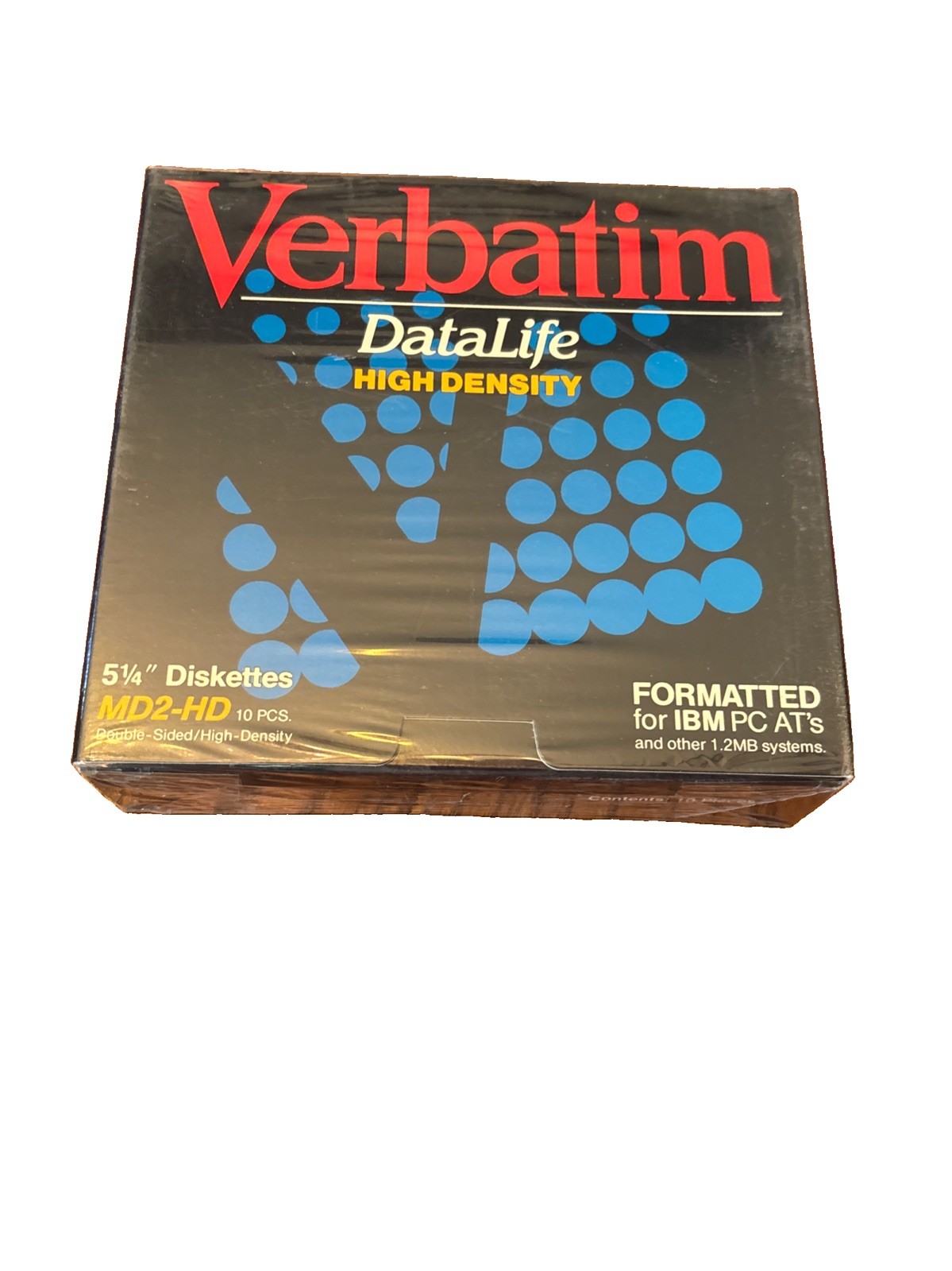 Vintage 1990 Sealed Verbatim Datalife High Density 5 1/4" Diskettes MD2-HD