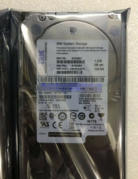 IBM 01EJ022 01EJ024 01AC597 1.2TB SAS 10K 12Gbps 2.5" V5000 Gen2 Hard Drive