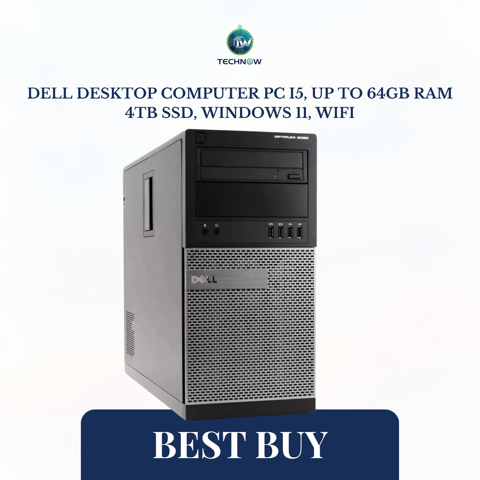 DELL Desktop Computer PC i5, Up to 32GB RAM 4TB SSD, Windows 11, WiFi