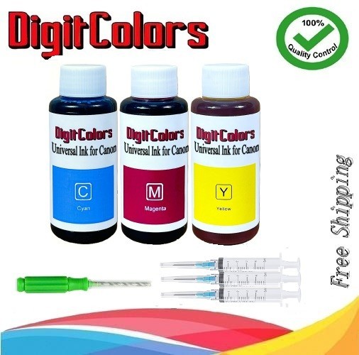 3x100ml Refill ink Canon PG-275 CL-276 Ink Cartridges Color TS3520 TS3522 TR4720