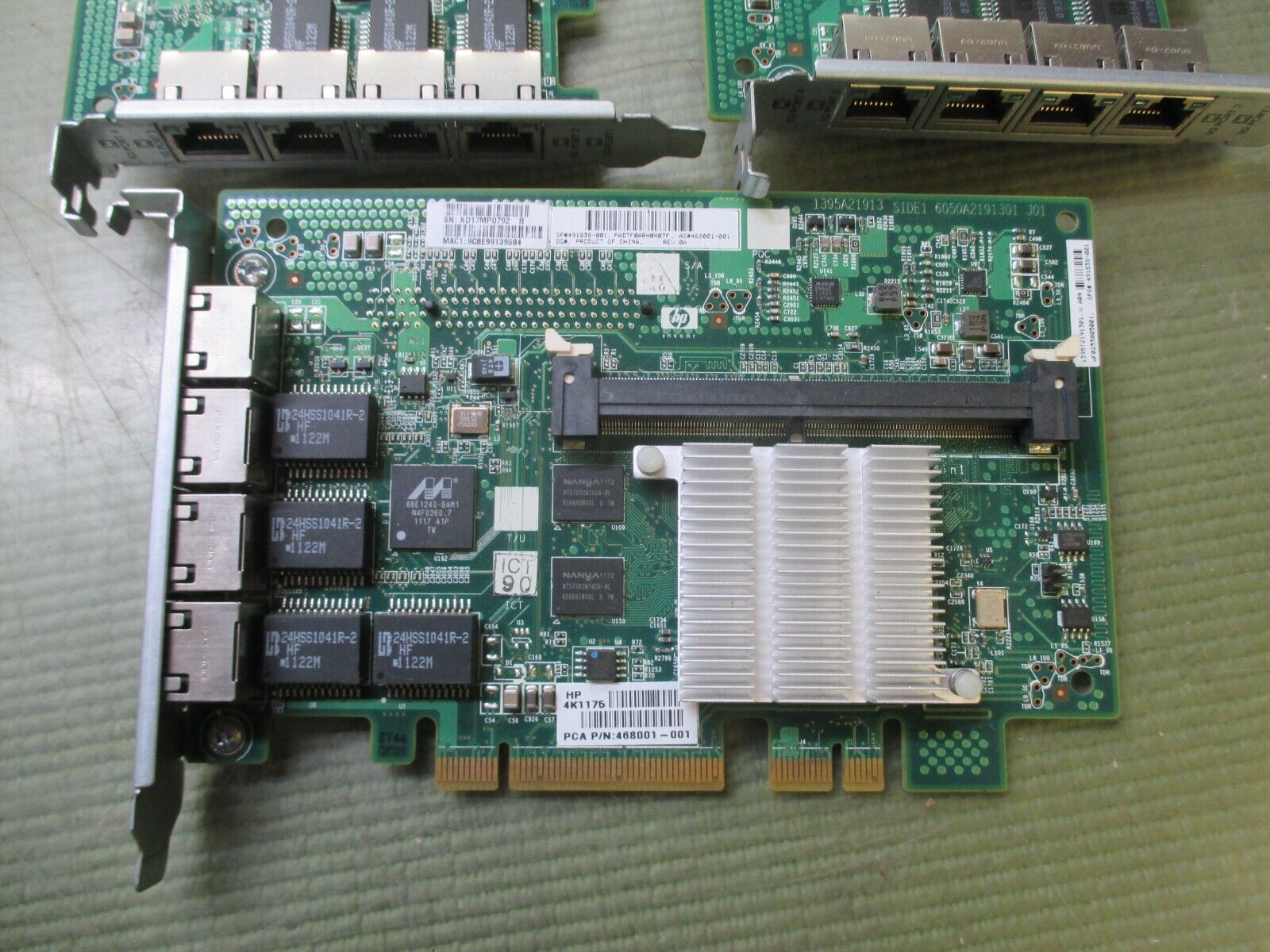 1 HP NC375I 468001-001 491838-001 Quad Port GigaBit 1000Mbps Ethernet PCI-e x8
