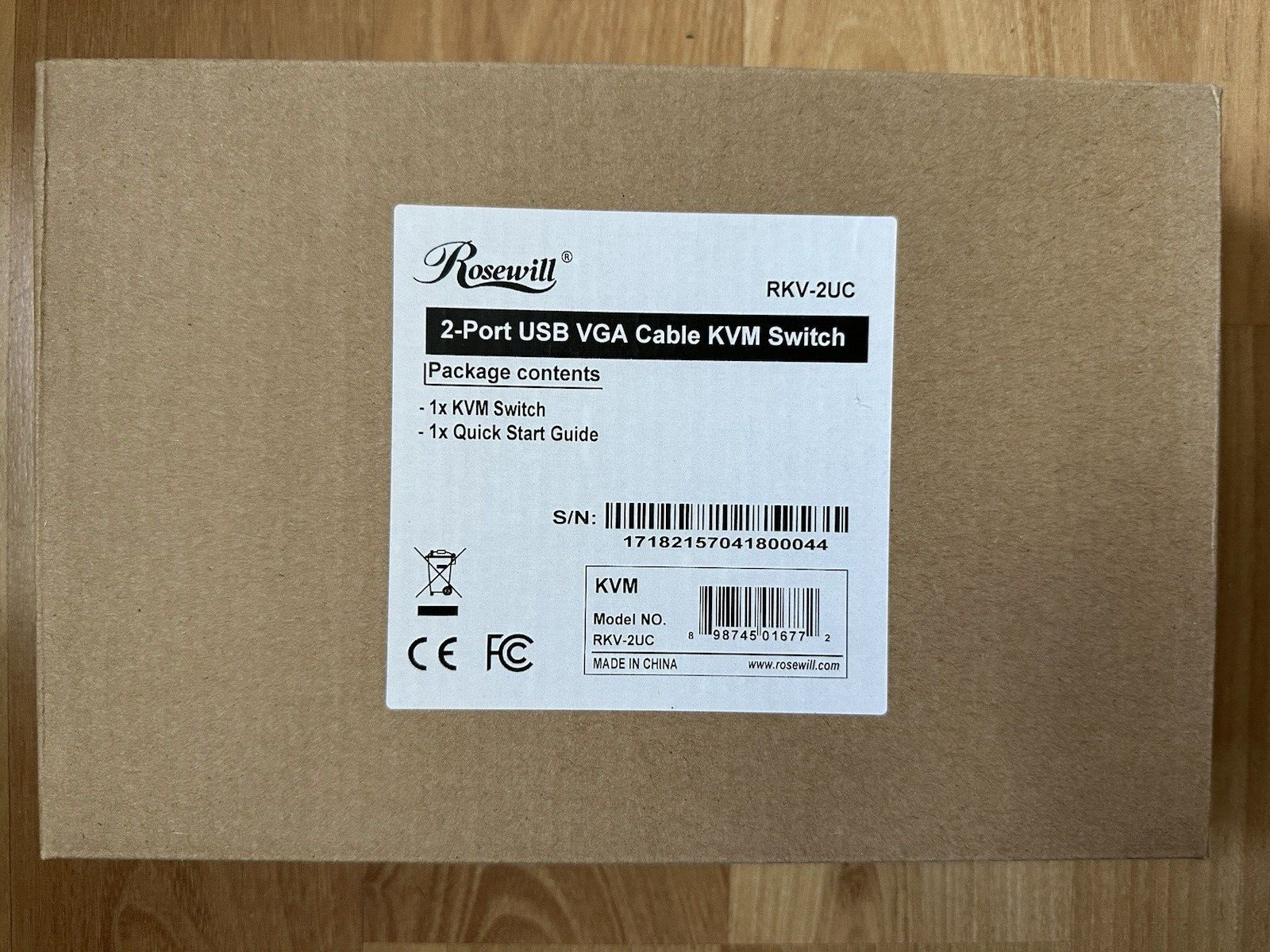Rosewill RKV-2UC 2 Port USB VGA Cable KVM Switch NEW
