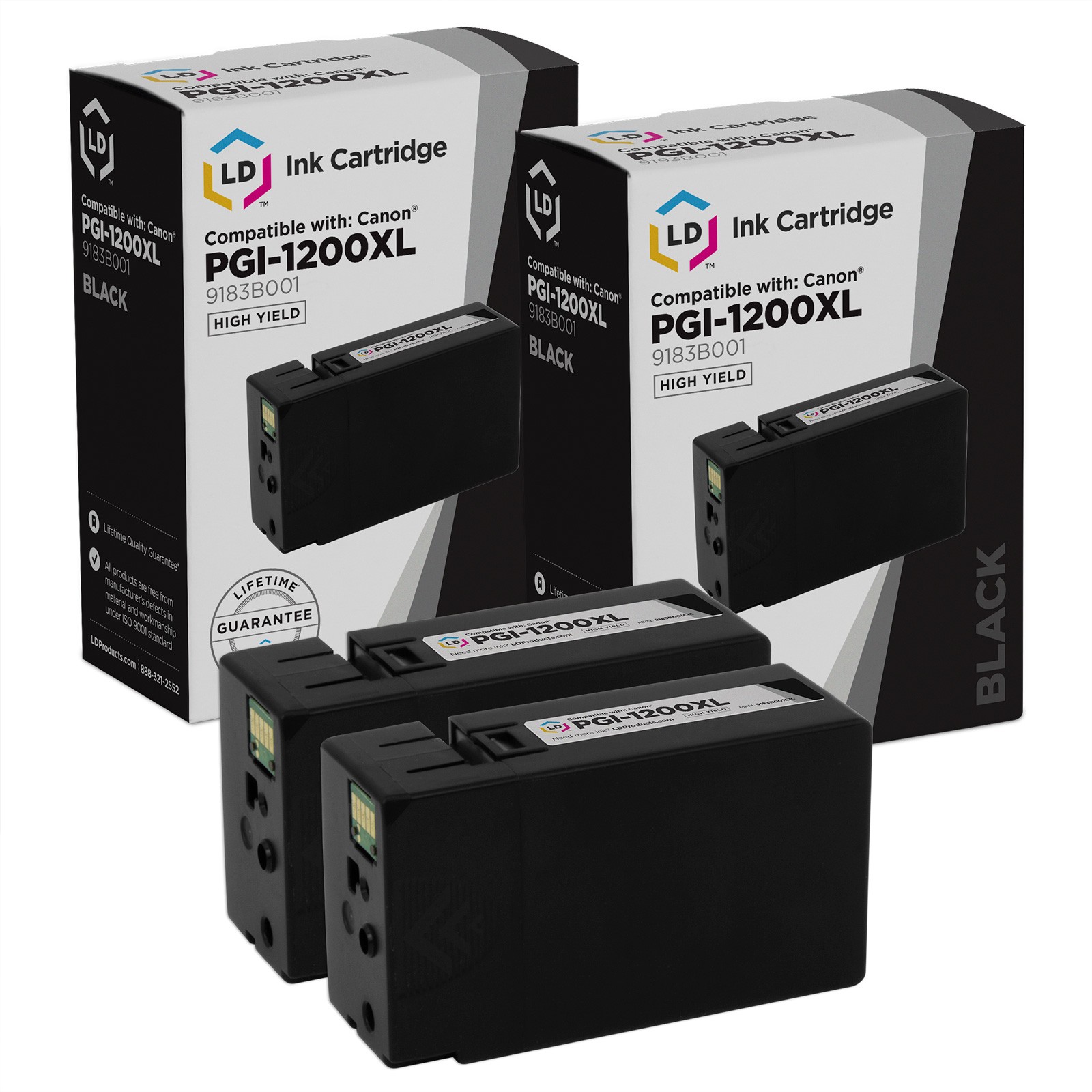 LD 9183B001 PGI-1200XL Black Ink Cartridge 2 Pack for Canon MB2320 MB2020 MB2120