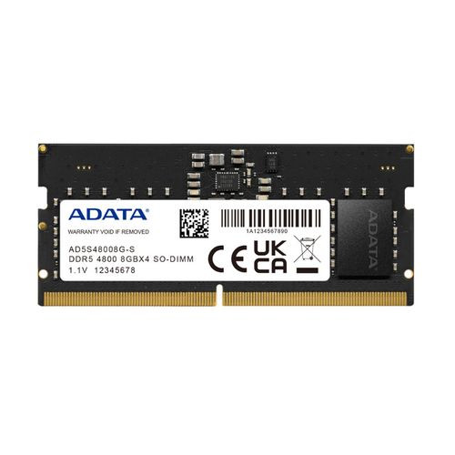 Memory RAM ADATA DDR5 SO-DIMM DRAM VDD 1.1V 32GB 5600MHz 262-pin AD5S560032G-S