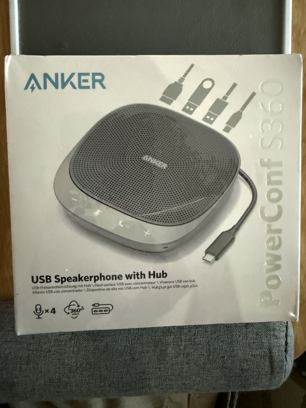 NEW Anker PowerConf S360 Conference SpeakerPhone w/ USB Hub A3307041 PI