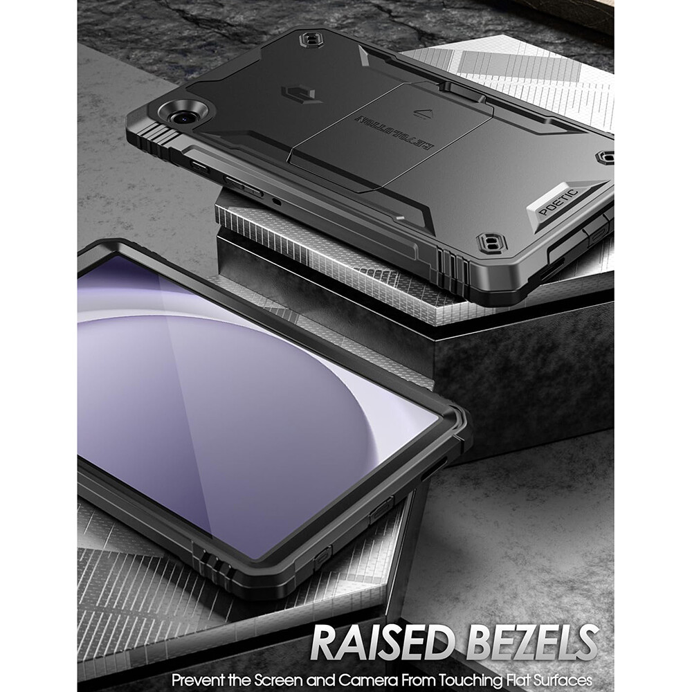 Poetic Revolution Series Case for Samsung Galaxy Tab A9 with Kickstand Black