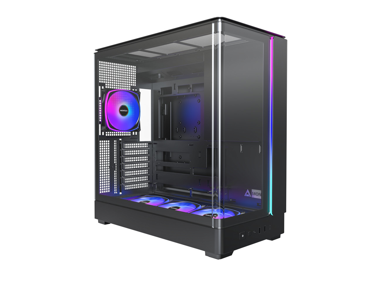 MONTECH KING 45 PRO ATX PC Case, Curved Panoramic Glass, Chimney Airflow, 360mm