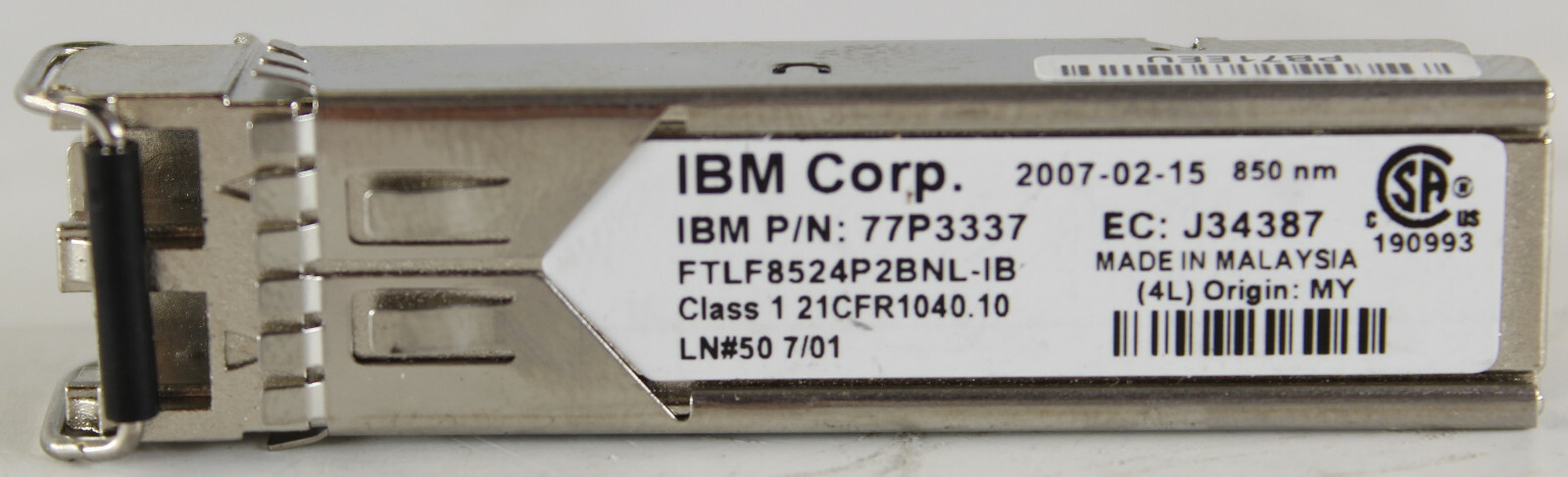 IBM 77P3337 J34387 FTLF8524P2BNL-IB 850nm 4Gb SFP Transceiver Module