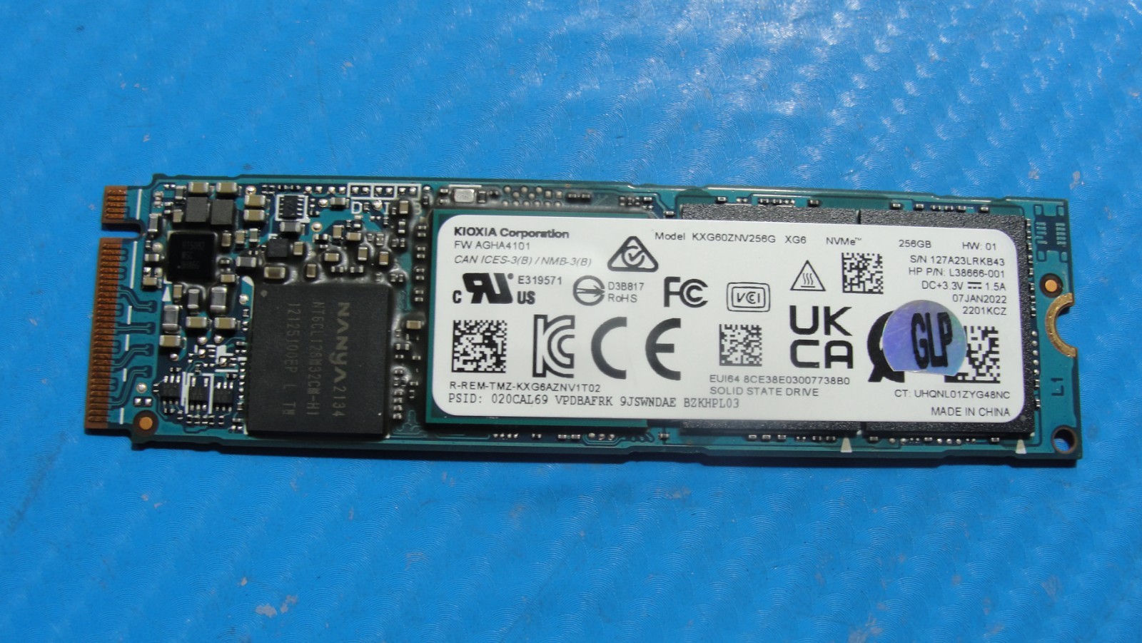 HP 840 G8 KIOXIA 256GB M.2 NVMe SSD Solid State Drive KXG60ZNV256G L85350-001
