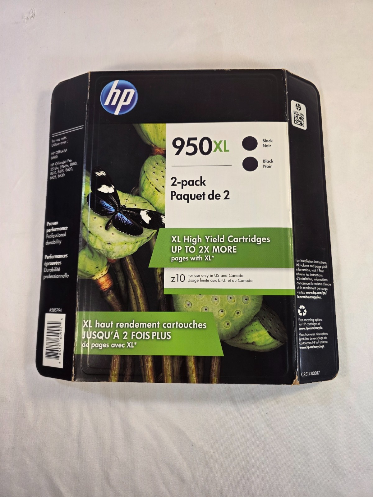 2 Pack Genuine HP 950XL Black High Yield Printer Ink Cartridges 07/2020 NEW