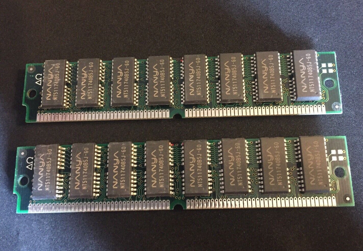 2x 32MB 8Mx32 EDO 72-pin Non-Parity 60ns SIMM Memory 5V 64MB RAM Apple 8x32