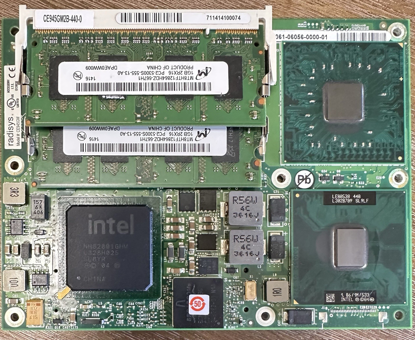 CE945GM  Radisys (CE945GM2B-440-0) Type 2, 95x125mm COM, Intel Celeron-M 440