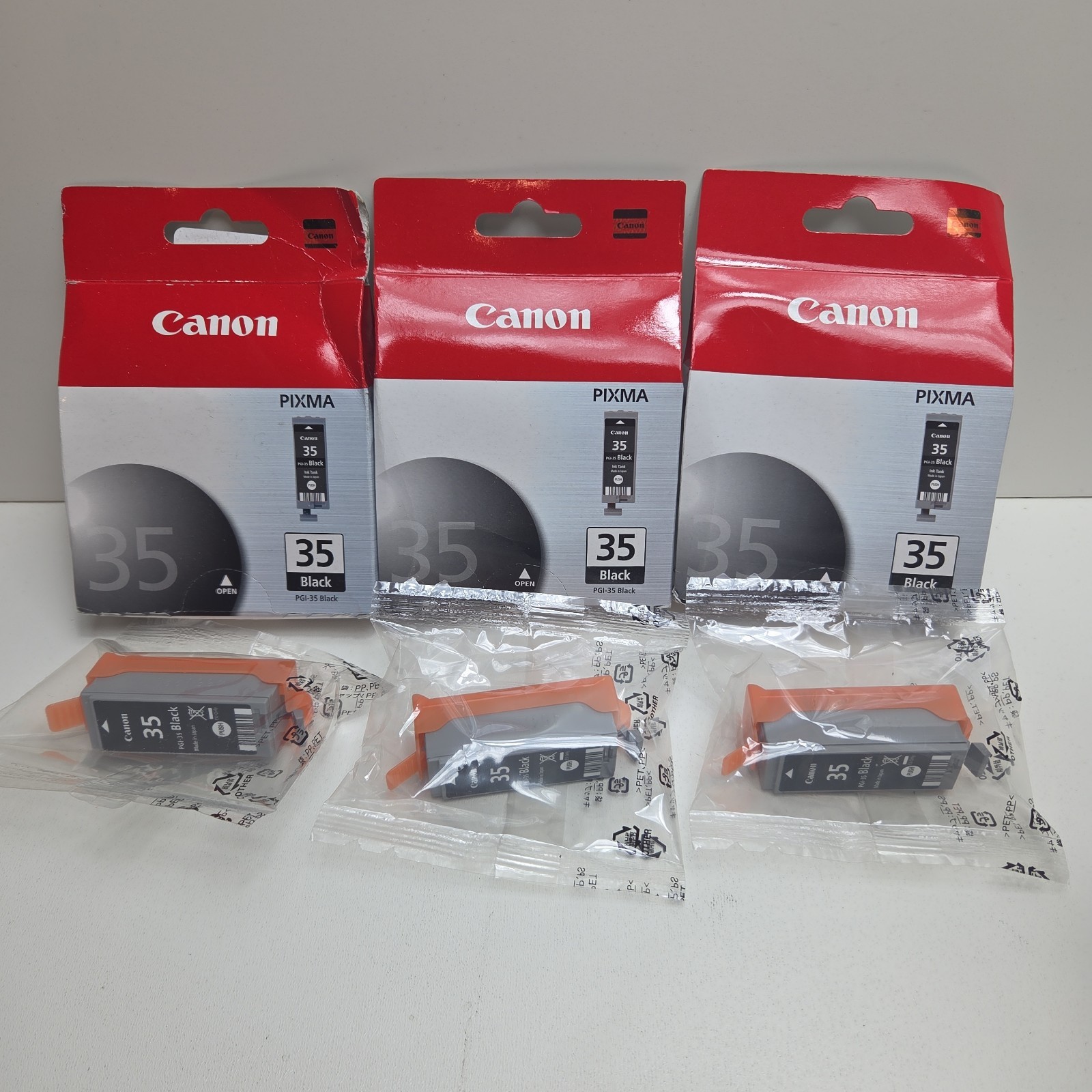 NEW GENUINE - CANON 35 3-PACK Black Ink - 1509B002 Sealed Bags