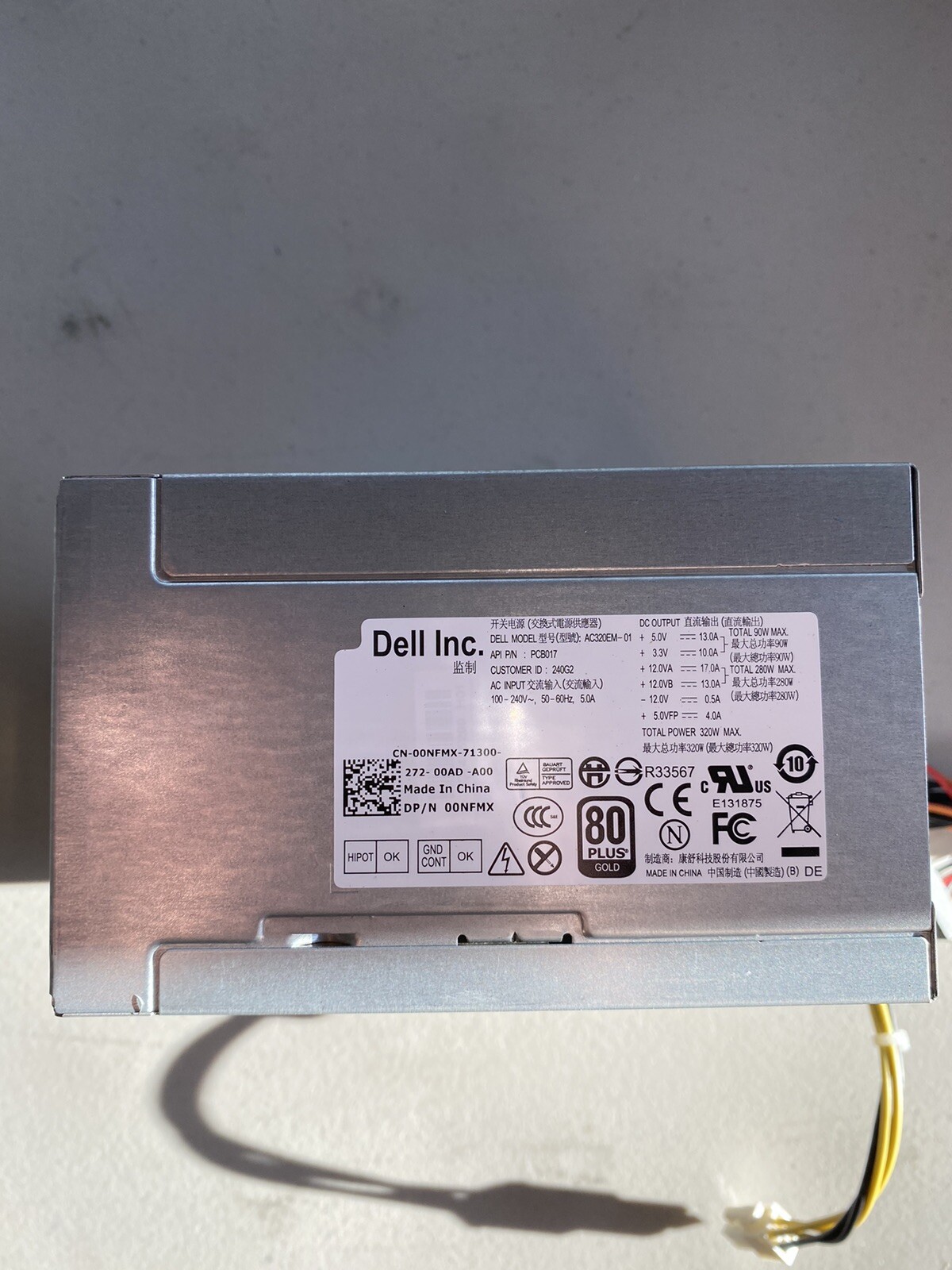 Dell TDNVF AC320EM-00  320W  Power Supply