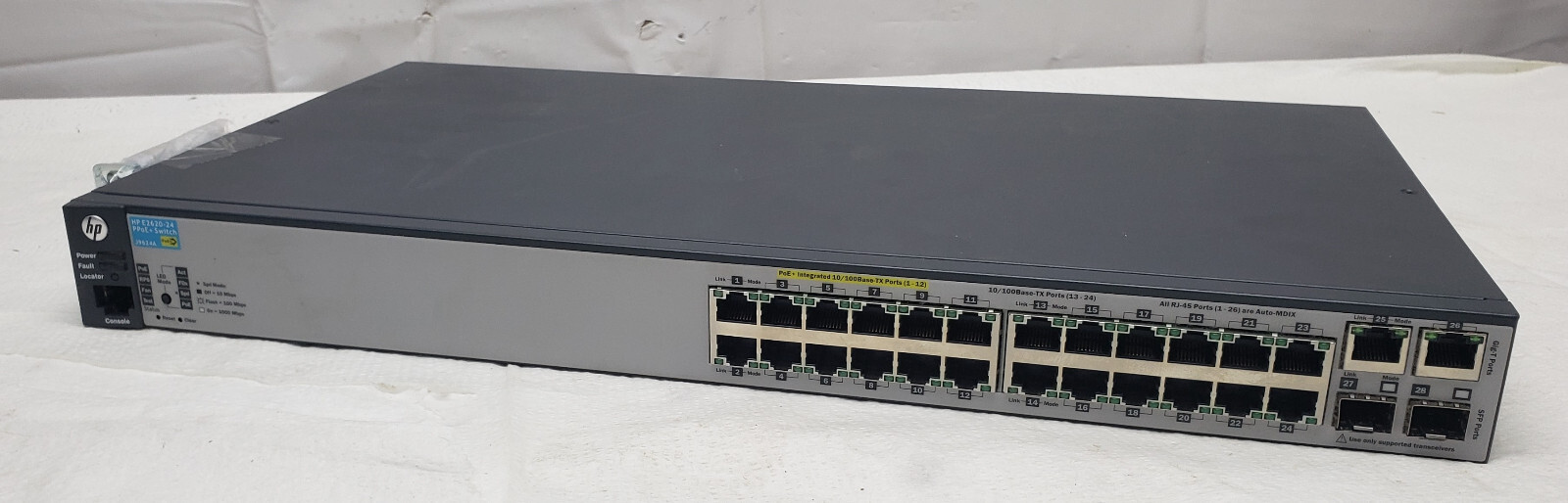 HP J9624A E2620-24 PPoE+ 12x Non-PoE 12x PoE Managed PoE Gigabit Network Switch
