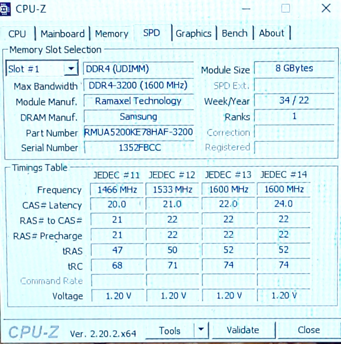 Ramaxel 8GB DDR4 3200MHz RMUA5200ME78HAF-3200 Samsung DRAM Desktop Ram