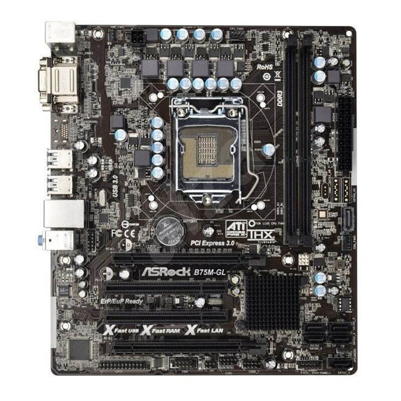 For ASRock B75M-GL Intel B75 Motherboard LGA 1155 DDR3 DVI USB3.0 M-ATX