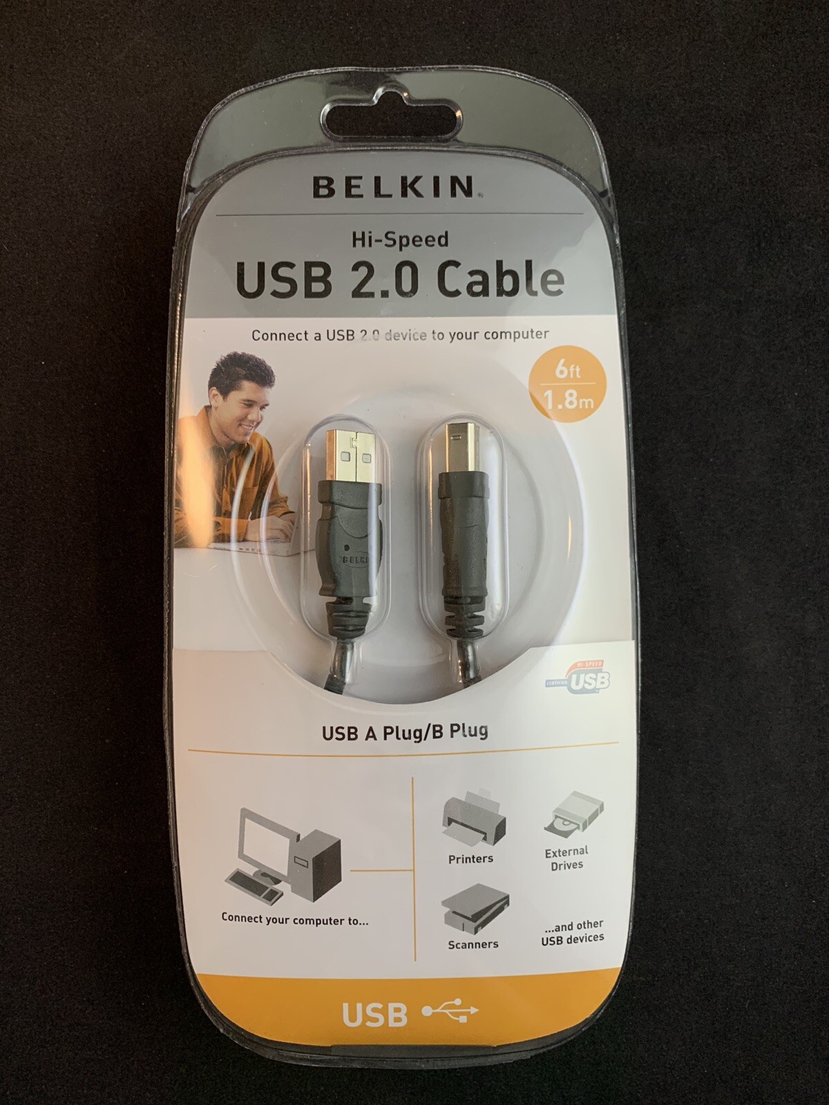 Belkin Hi-Speed 6ft USB 2.0 Cable F3U133v06