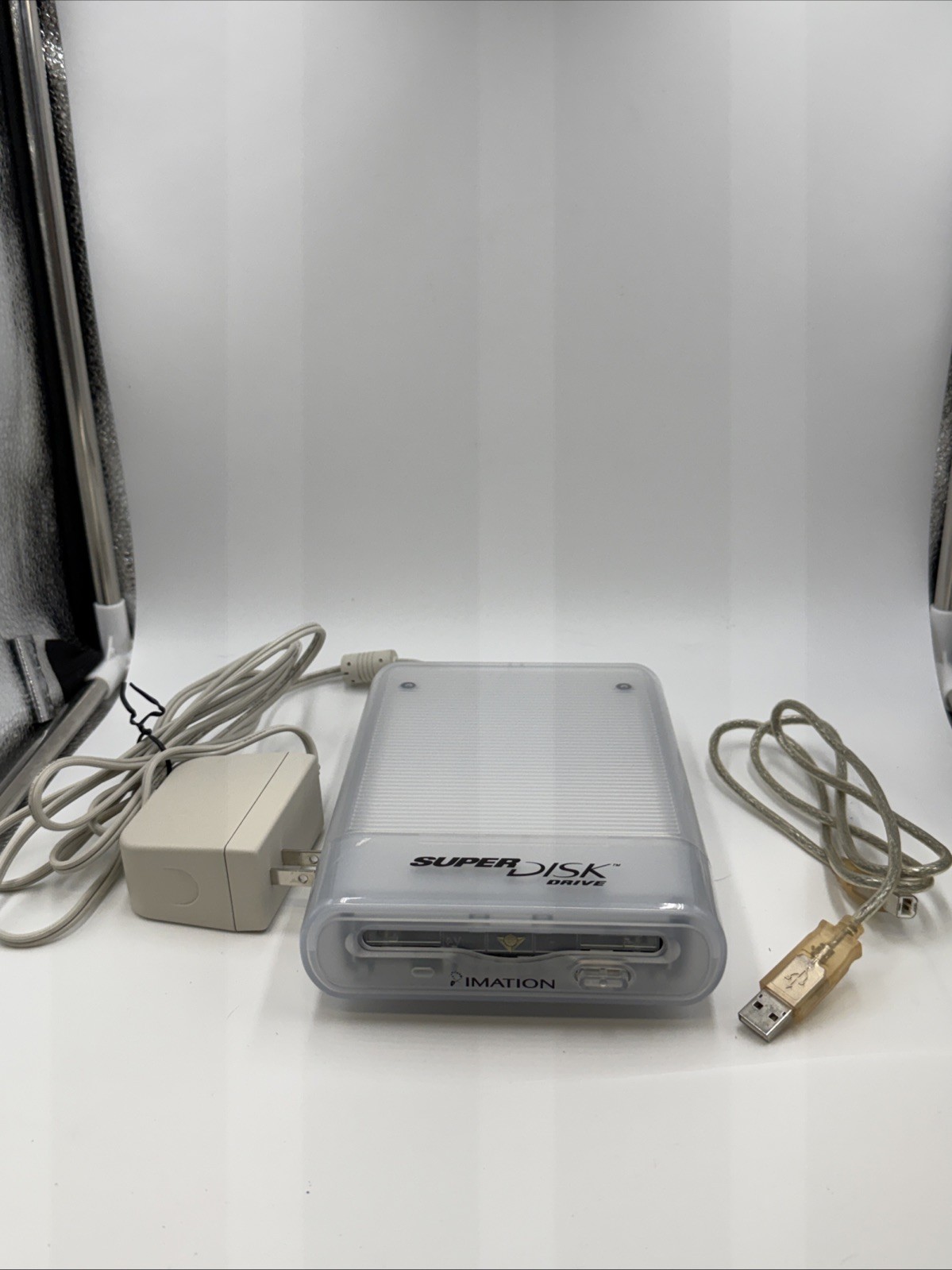 Imation Super Disk USB Drive for Macintosh Model SD-USB-M3 Floppy Disc W Cords