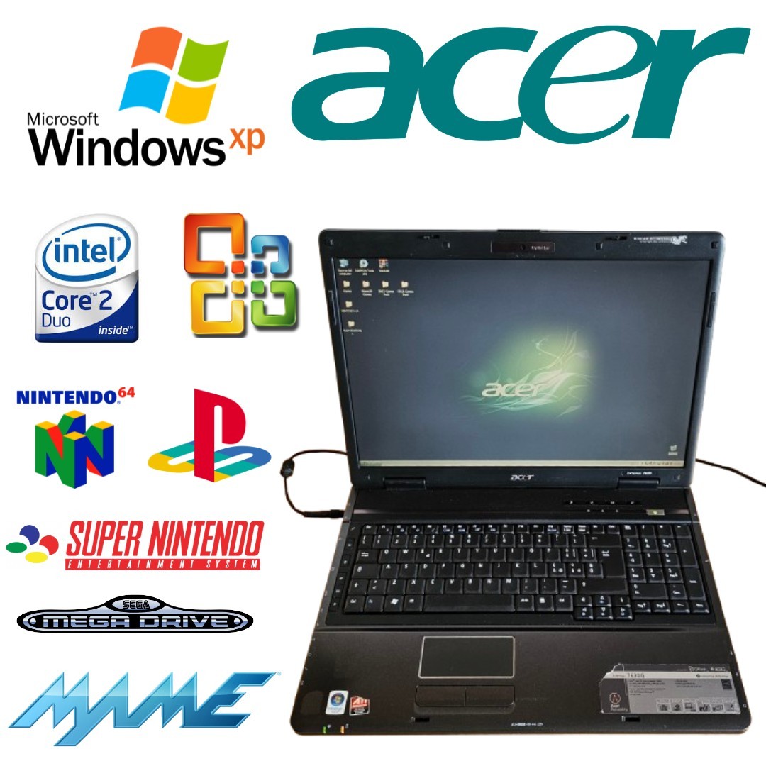 Acer Extensa 7630G Windows XP 17" Retrogaming N64 PS1 SNES SEGA Notebook PC