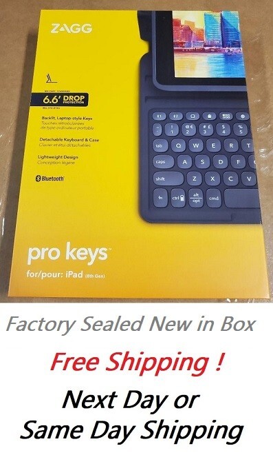 New In Box ZAGG Pro Keys Wireless Keyboard & Detachable Case Apple iPad 8th Gen
