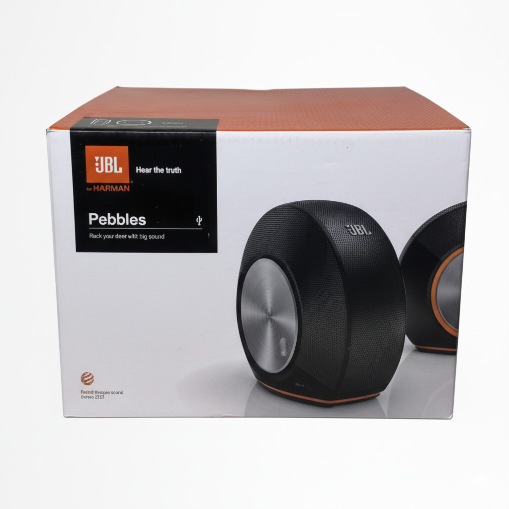 JBL Pebbles Bass Powered Speaker Set for PC USB DAC Black PEBBLESBLKJN Compact