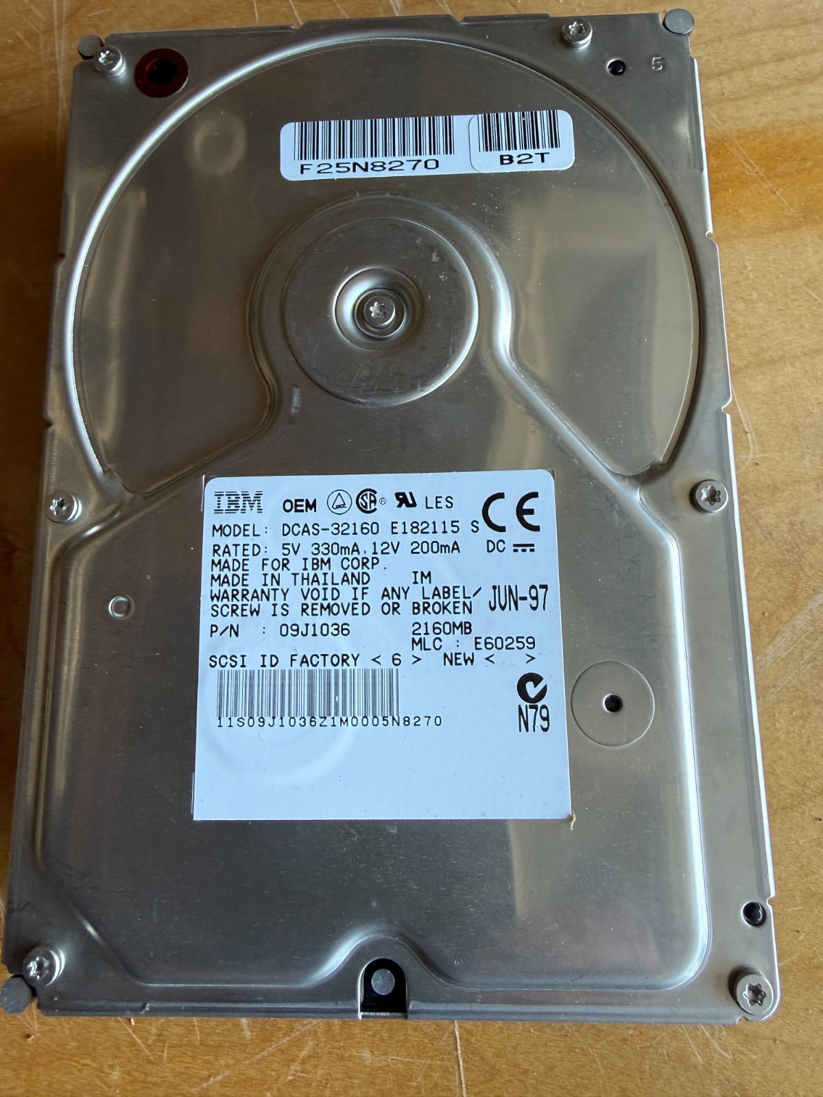 IBM DCAS-32160 2160MB SCSI SE Wide 68-Pin 3.5" HDD Disk Drive Hard drive *NEW *