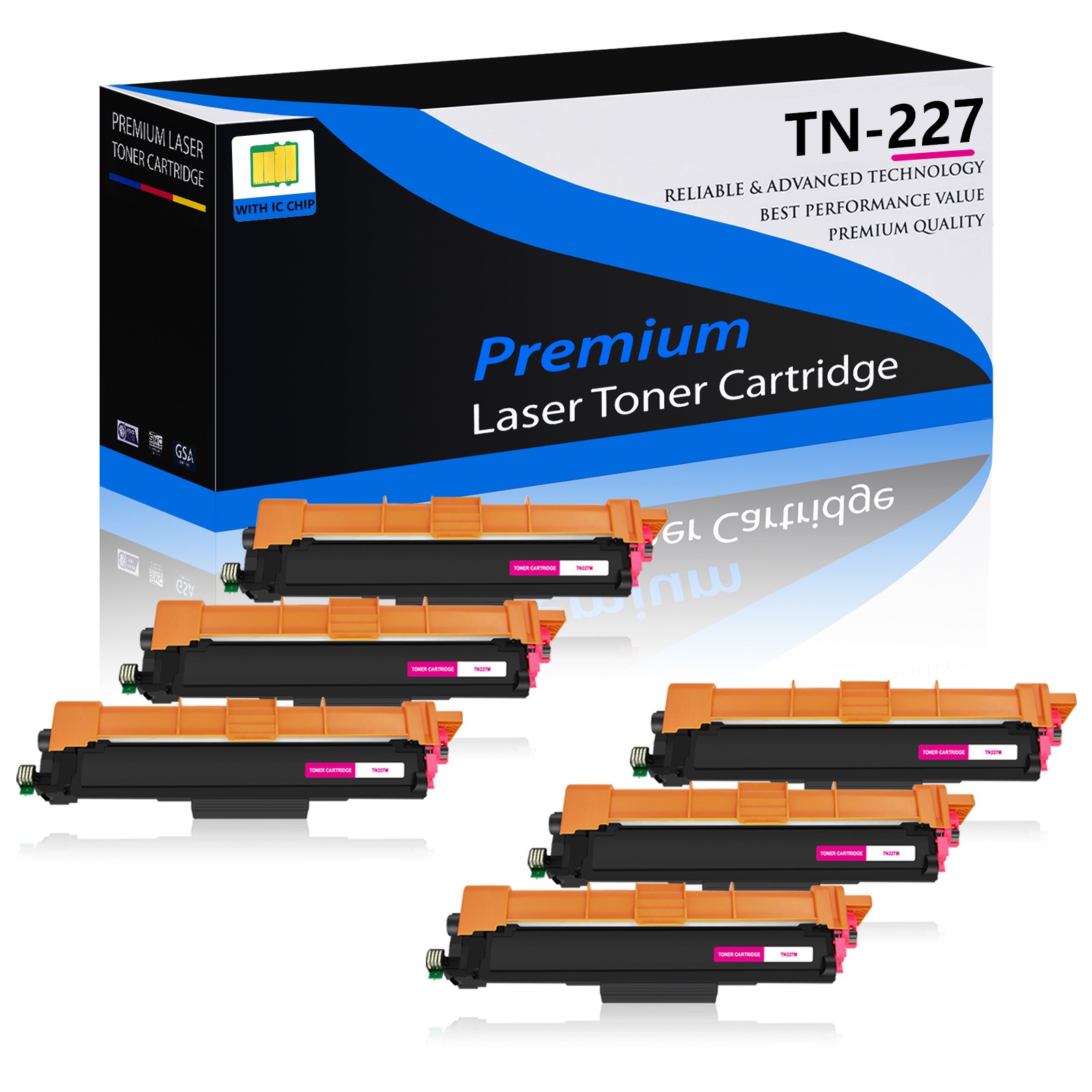 6PK TN227 Magenta Toner Cartridge for Brother TN227M MFC-L3770CDW MFC-L3770CDW