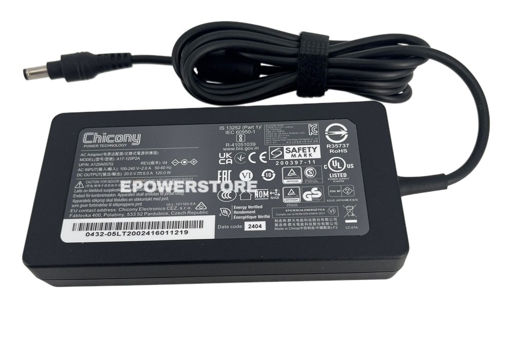 Chicony 20V 6A 120W Power Supply Adapter A17-120P2A For Intel NUC 13 Pro Mini PC
