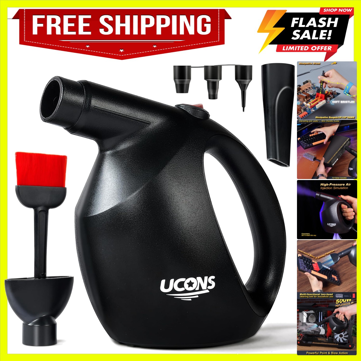 Electric Air Duster for Electronics, 500W 31m/s High-Powered Keyboard Cleaner...