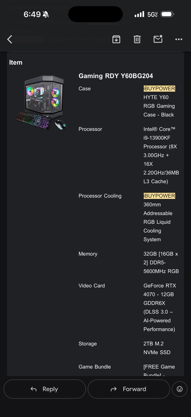 Gaming PC. i9-13900KF 32GB RTX 4070 2TB SSD Win11
