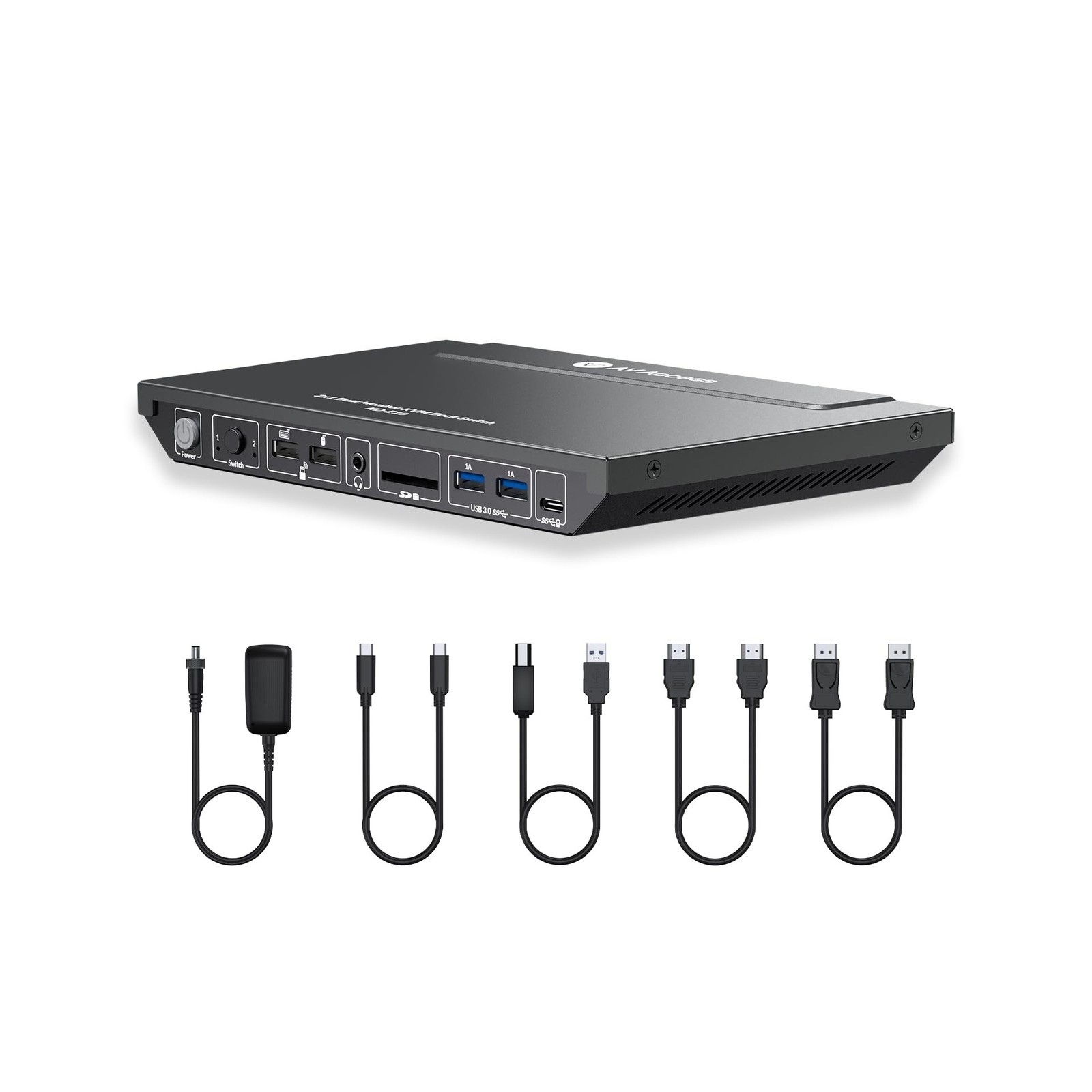 AV Access KVM Switch Docking Station for 2 Monitors 2 Computers, 4K KVM Switc...