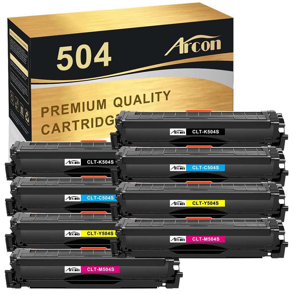 8 Pack CLT-K504S 504S Toner for Samsung SL-C1810W C1860FW CLX-4195 CLP-415N 