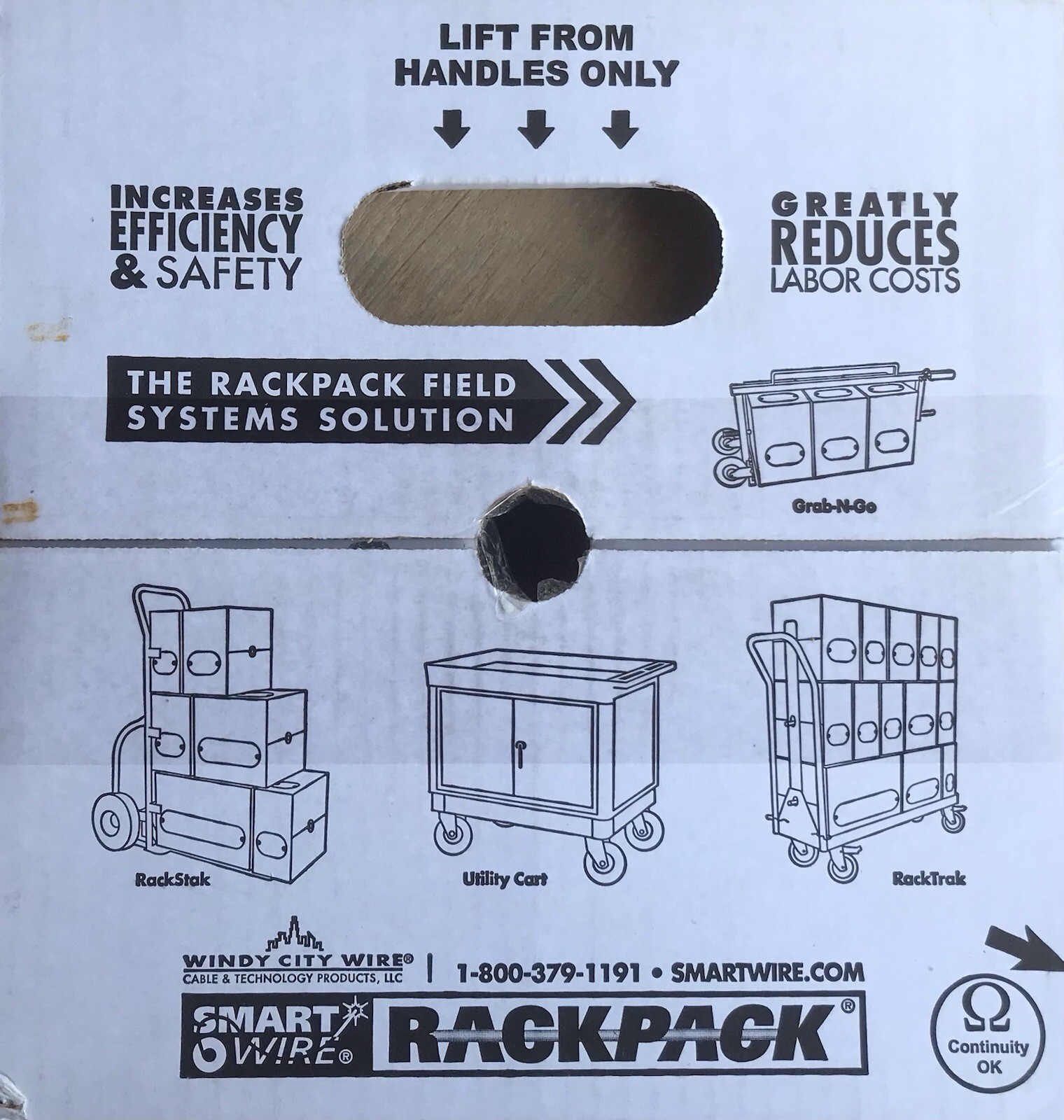 1000' RackPack 555610 24 AWG 4 Pair Non-Shielded Plenum Category 5E White