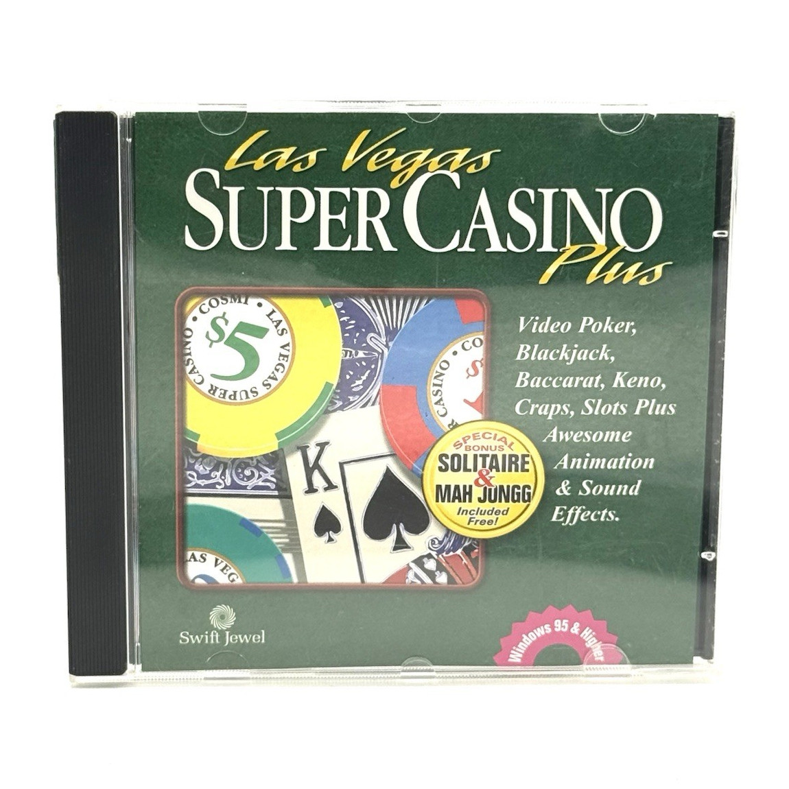 Swift Jewel Las Vegas Super Casino Plus PC CD Windows 95/98/NT