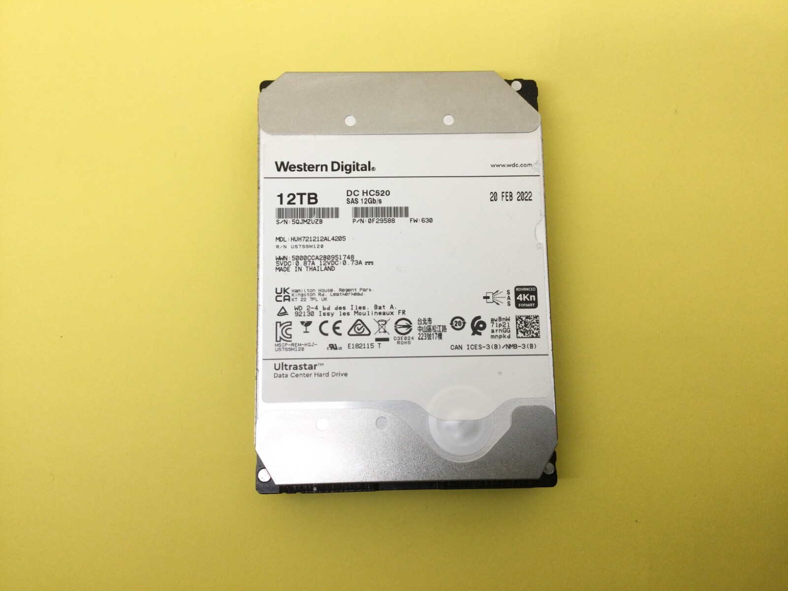 Western Digital DC HC520 12TB 7.2K SAS 12Gb/s 3.5in HDD HUH721212AL4205