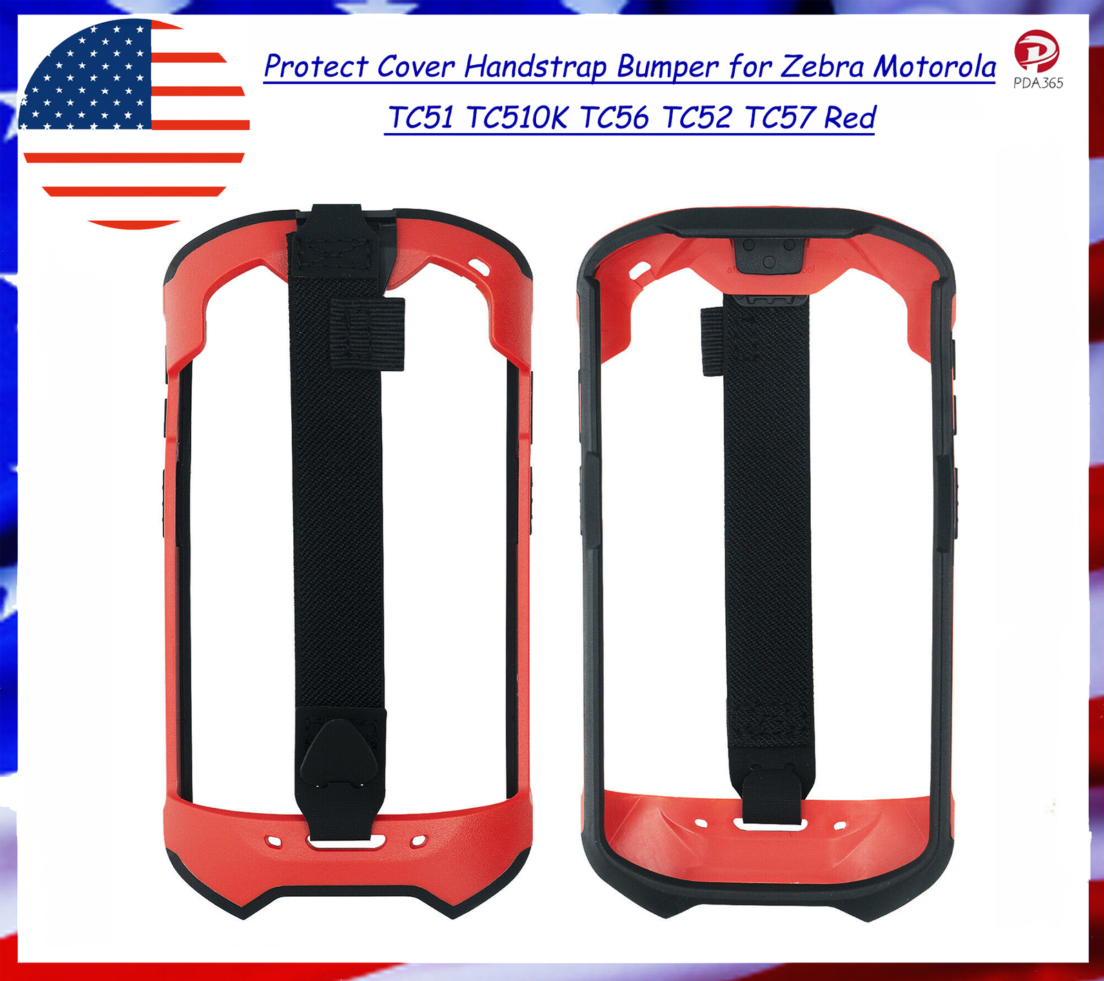Protect Cover Handstrap Bumper for Zebra  TC51 TC510K TC56 TC52 TC57 Red