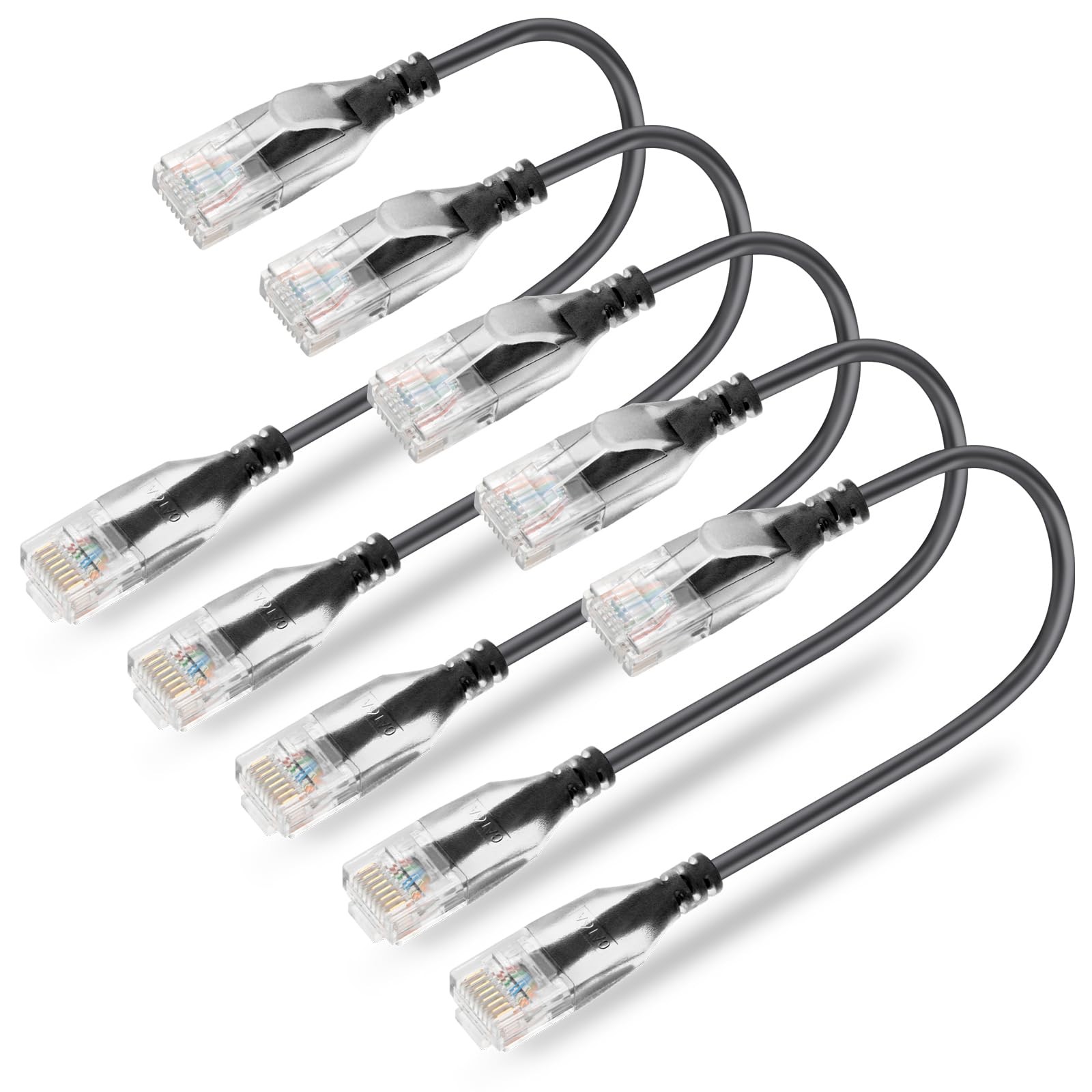 Patch Cables Cat6a 0.5ft (10 Pack) Slim, Patch Cable 10G