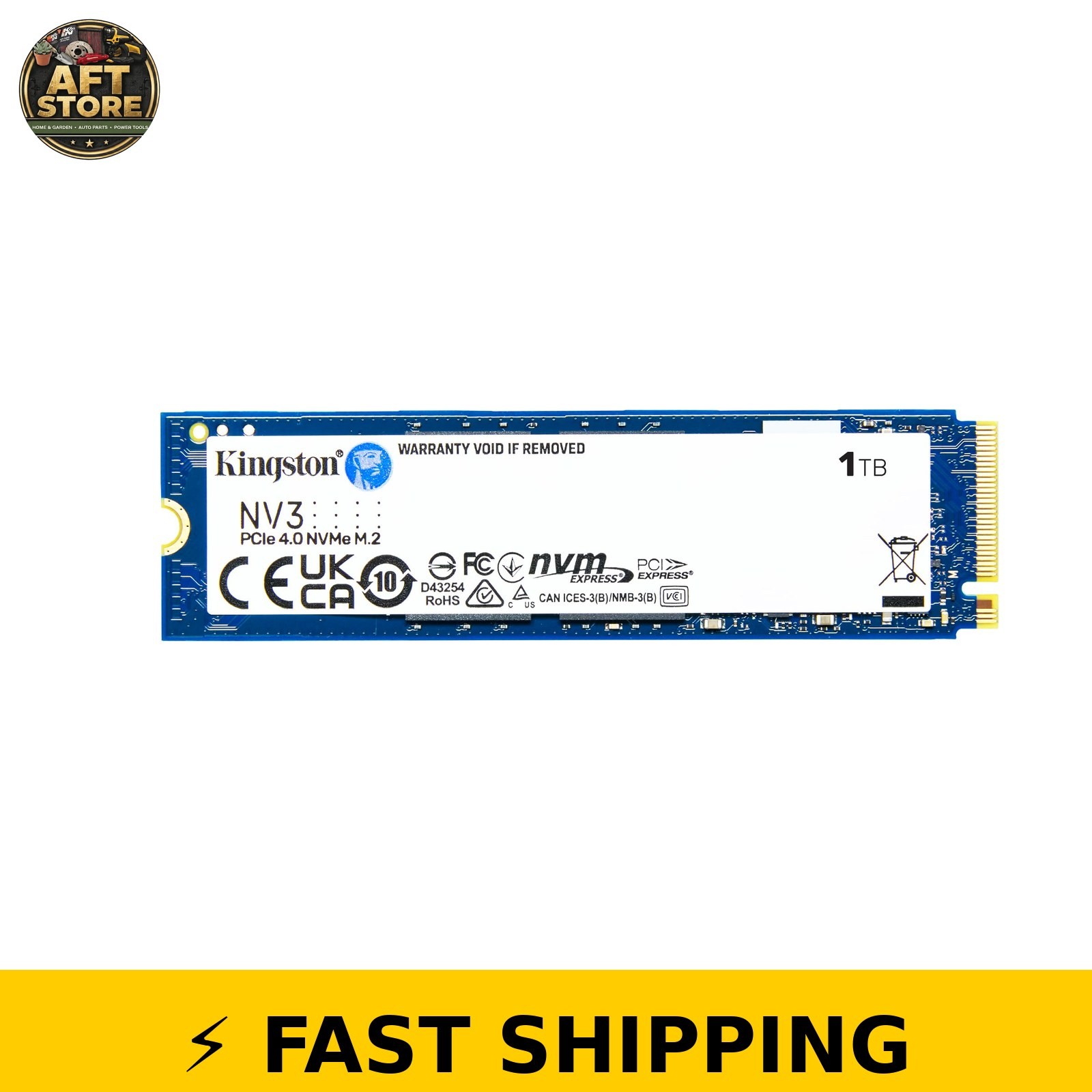 Kingston NV3 1TB M.2 NVMe SSD | PCIe 4.0 | 6000 MB/s Read Speed