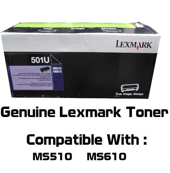 Mostly New Genuine OEM 501U Toner Cartridge 75% MS510 MS610 50F1U00 SEALED BAG