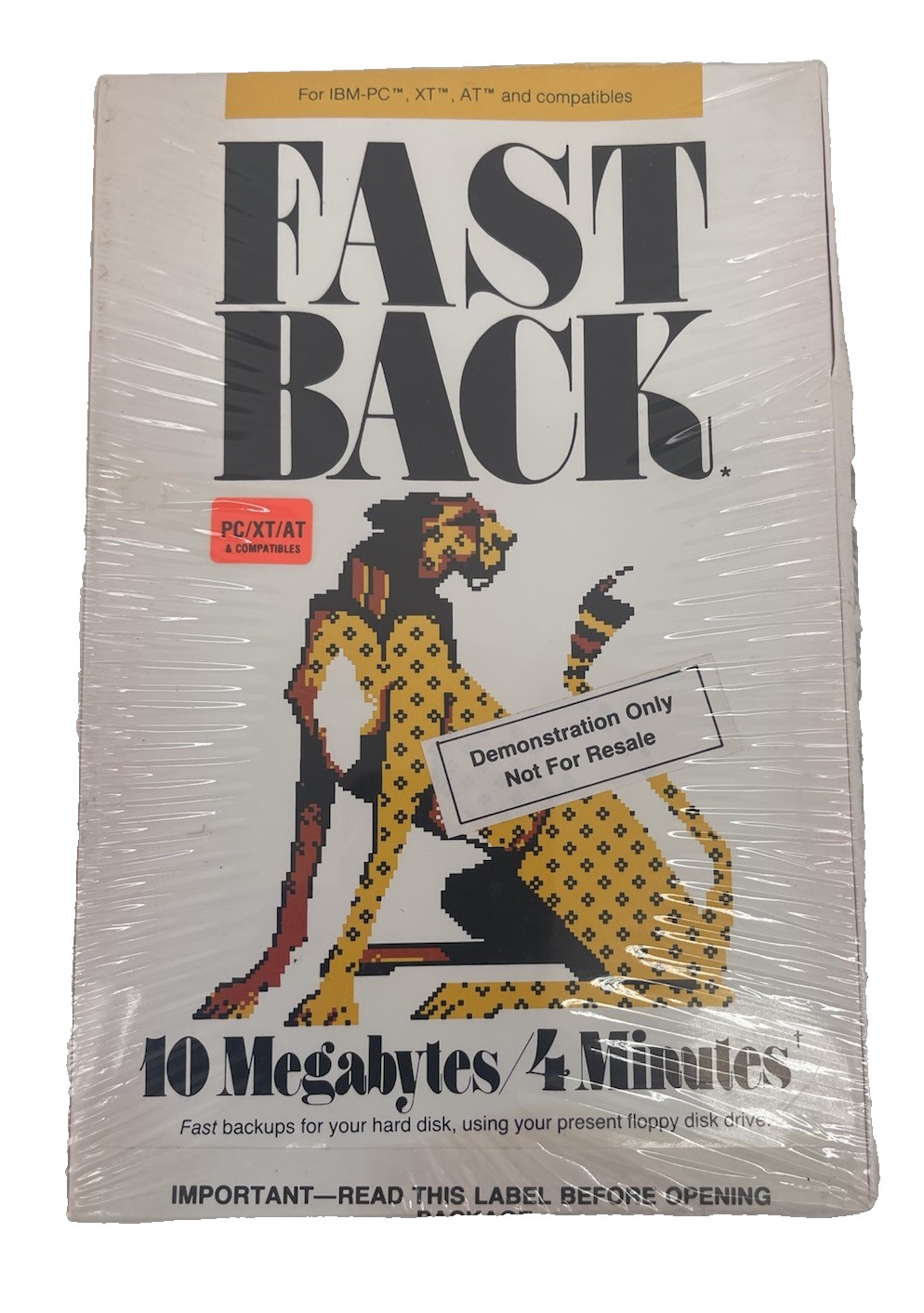 Fast Back IBM PC DOS backup Floppy old school computer software vtg New sealed