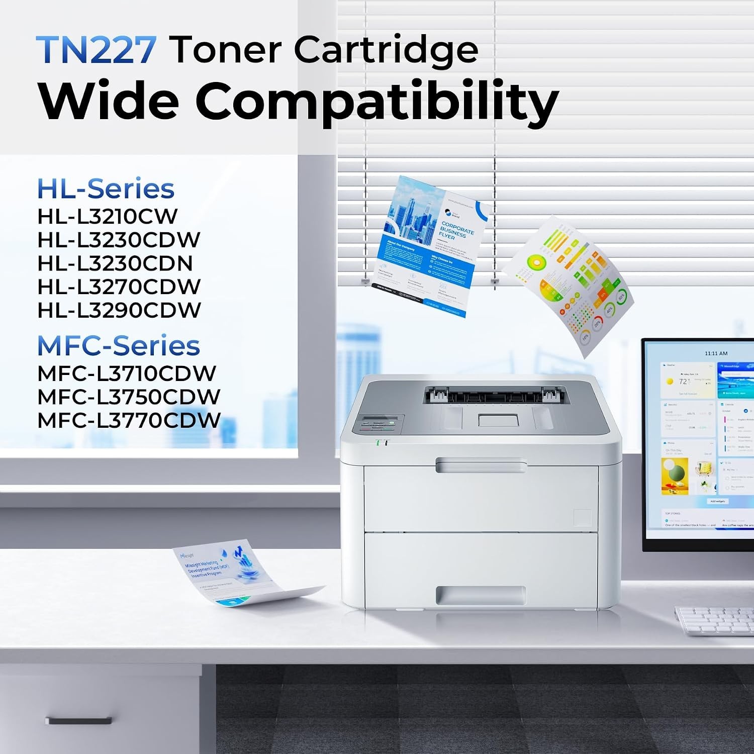 TN227 TN-227 Toner 4 Pack BK C M Y Compatible Brother HL-L3270CDW MFC-L3770CDW