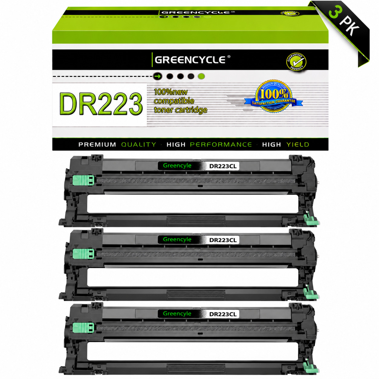 3PK DR223CL Black Drum Unit Replace Brother DR-223CL DR-223 Brother DCP-L3510CDW